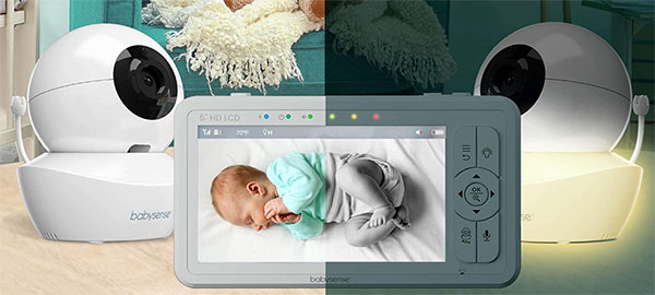 Babysense Split-Screen Dual Baby Monitor