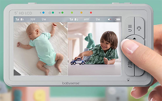 Babysense Split-Screen Dual Baby Monitor