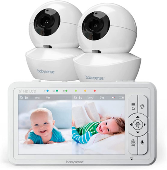 Babysense Split-Screen Dual Baby Monitor