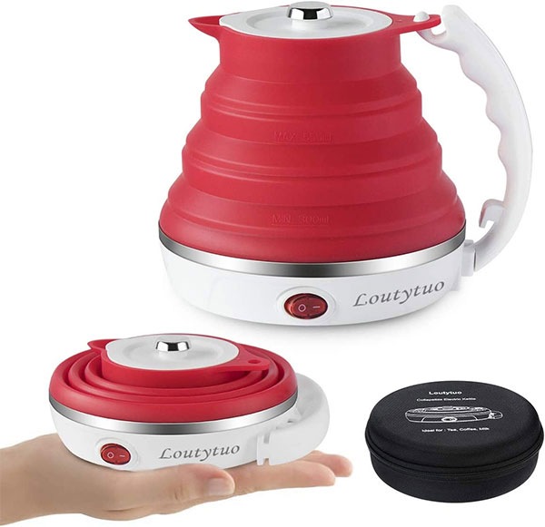 UpdateClassic,Portable Travel Foldable Electric Kettle Collapsible