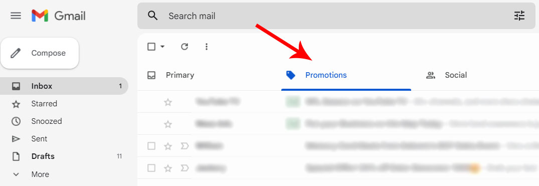 gmail promotions social tabs