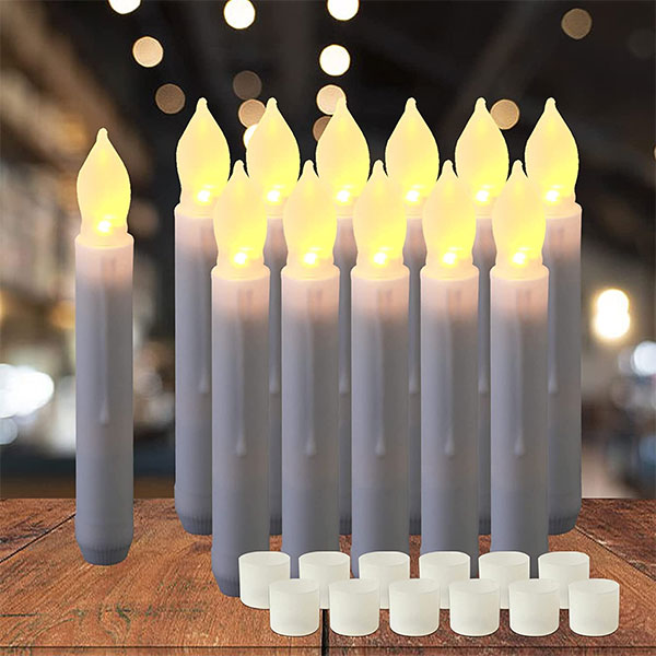 Amagic White Flameless LED Taper Candles