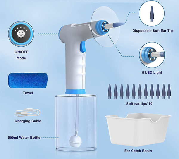 Ear-Wax-Vacuum Ear Water Remover Kit 5 Levels Electric Ear Vacuum Wax  Remover USB Charge Ear Suction Ear Wax Removal Soft Earwax Removal Kit Ear  Wax Suction Vacuum Ear Suction Vacuum For Adults