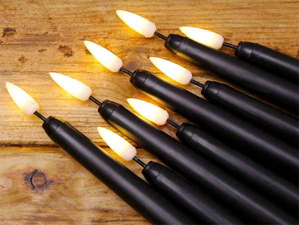 Datomarry Flickering Flameless Taper Candles