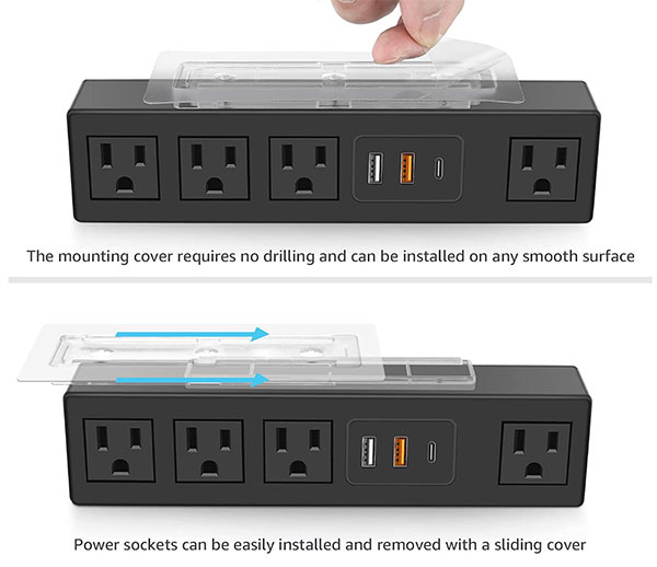 HHSOET Under Desk Power Strip