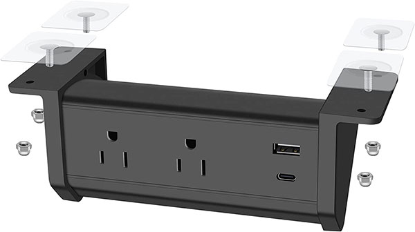 JUNNUJ Under Desk Mount Power Strip