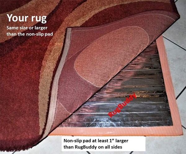 RugHeat Portable Heated Floor Mat, Medium (34x58 inches) Fits Under a 3' x  5' Rug - Under-Rug Pad for Heated Rug, Electric Radiant Floor Heater for