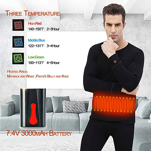 Heated Thermal Underwear, Usb Electric Heated Thermal Long Sleeve T Shirts  Ultra-soft Base Layer Warm Top, Washable Electric Heating Underwear-gzyv