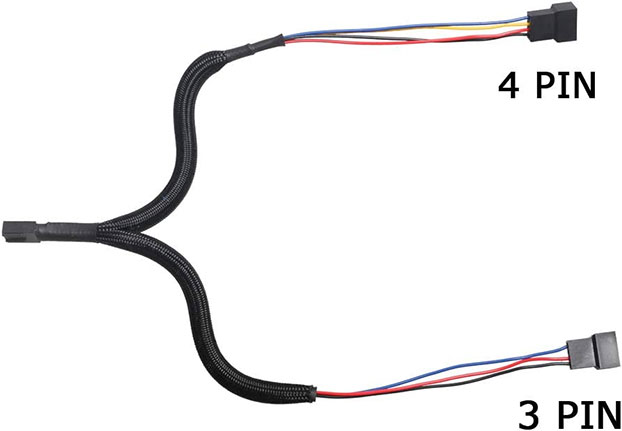 Winncon PWM Fan Splitter Cable 1 to 2 Converter