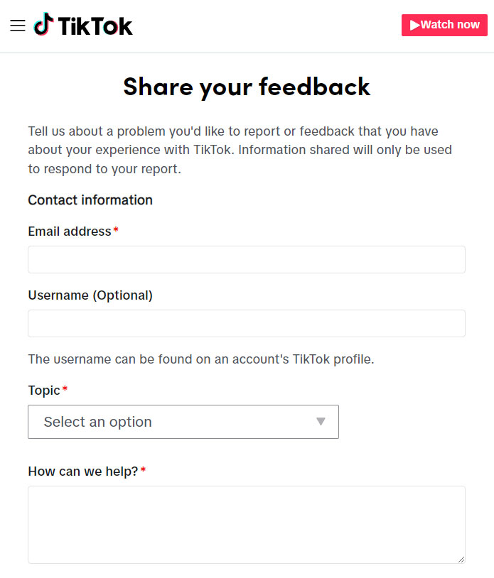 tiktok-feedback-page