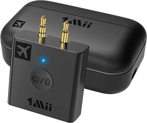  MEE audio Connect Air in-Flight Bluetooth Wireless Audio  Transmitter Adapter for up to 2 AirPods / Other Headphones; Works with All  3.5mm Aux Jacks on Airplanes, Gym Equipment, TVs, & Gaming