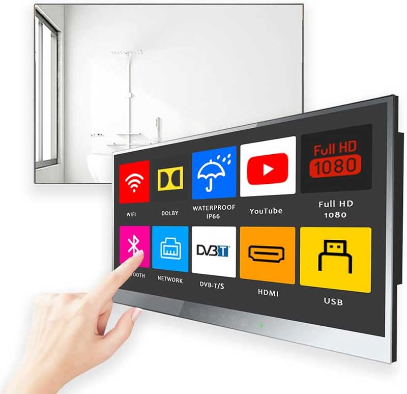 Elecsung 22-inch Smart TV Bathroom Mirror