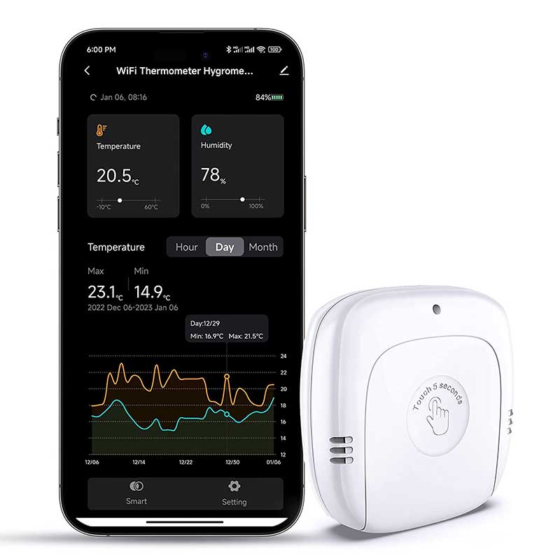 Buy More Save More :tempCube Pro + Wifi Remote Temperature Monitor | 2.4  and 5 GHZ Wifi | No Subscription | Lifetime Free