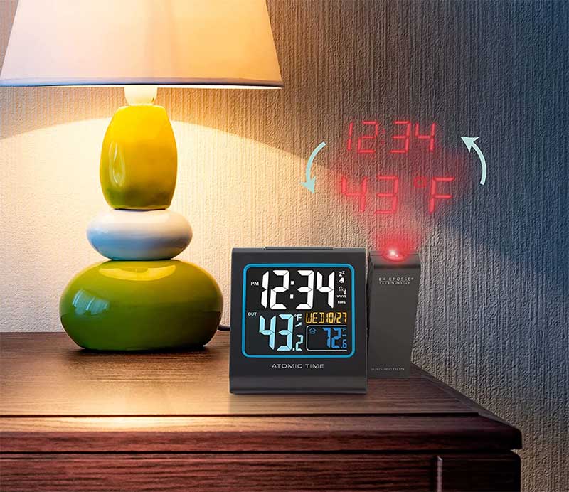 SMARTRO SC91 Projection Alarm Clocks for Bedrooms with Weather