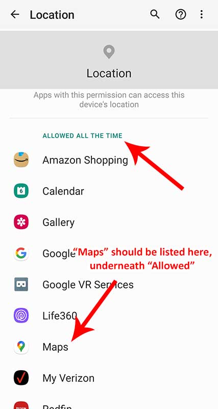 google-maps-app-location-allowed