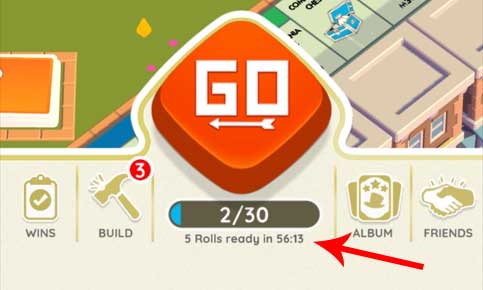 monopoly go 60 minute free rolls