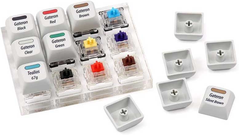 Max keyboard Gateron  Zealios  Tealios Key Switch Tester Kit