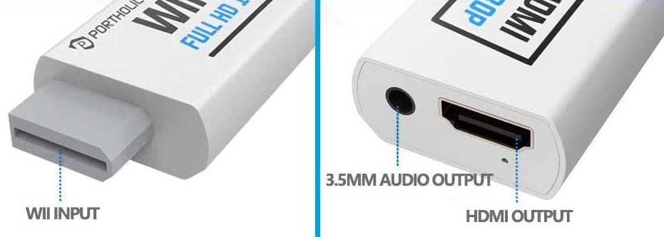 PORTHOLIC Wii to HDMI Converter