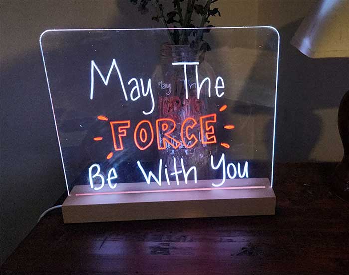 SHOOFFICE Acrylic Dry Erase Board with Light