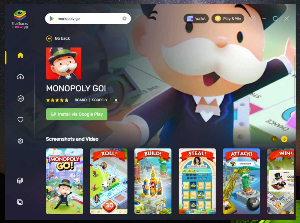 bluestacks monopoly go