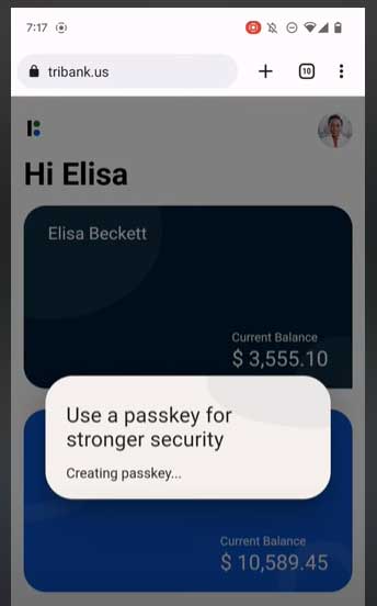 google passkey creation