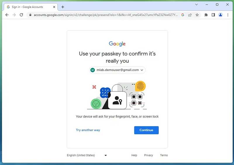 using google passkey