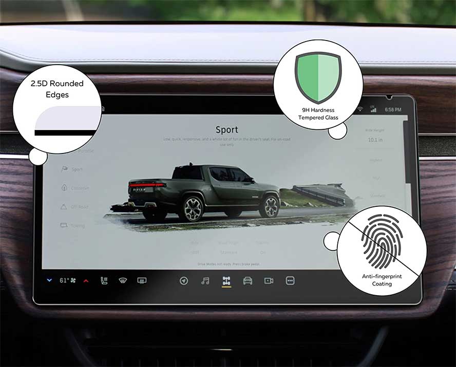 Voltage-Accessories-Tempered-Glass-Matte-Rivian-Screen-Protector-Bundle