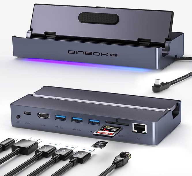 MVRPDXC Docking Station for ROG Ally/Legion Go, 7-in-1 ROG Ally Dock with  HDMI 2.0 4K@60Hz, Gigabit Ethernet, USB 2.0, 2*USB 3.1 Gen1, USB-C 3.1 Gen1