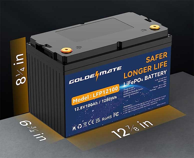 GOLDENMATE-12V-100Ah-LiFePO4-Lithium-Battery
