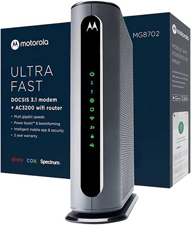 Motorola MG8702 Cable Modem WiFi Router Combo