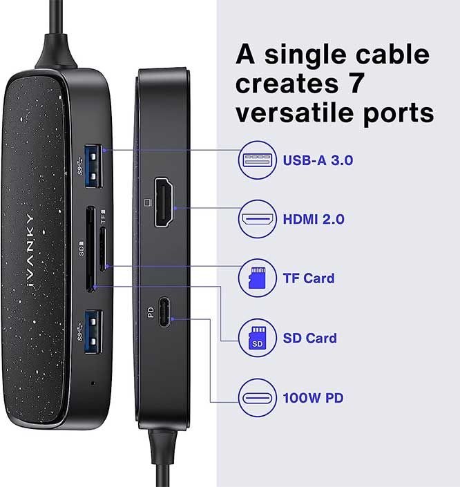 MVRPDXC Docking Station for ROG Ally/Legion Go, 7-in-1 ROG Ally Dock with  HDMI 2.0 4K@60Hz, Gigabit Ethernet, USB 2.0, 2*USB 3.1 Gen1, USB-C 3.1 Gen1