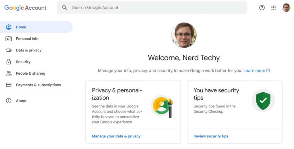 manage google account