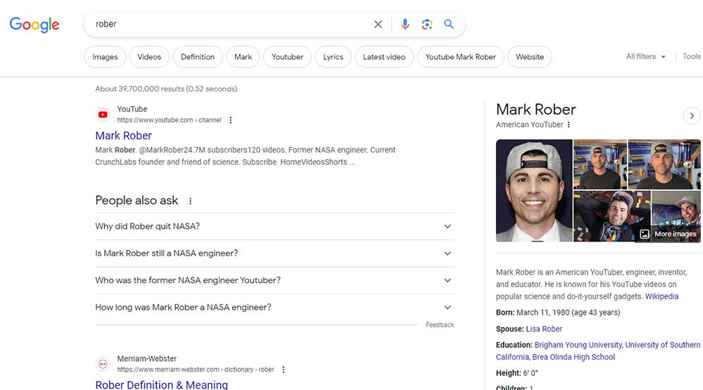 youtube search for mark rober