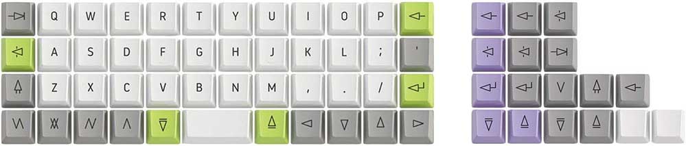 DROP Planck Acute Ortholinear Keycaps