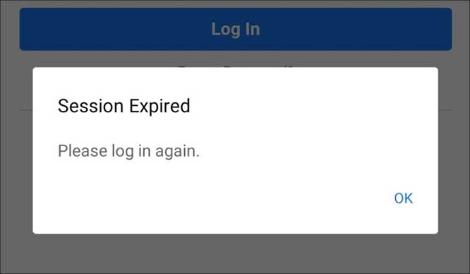 facebook session expired