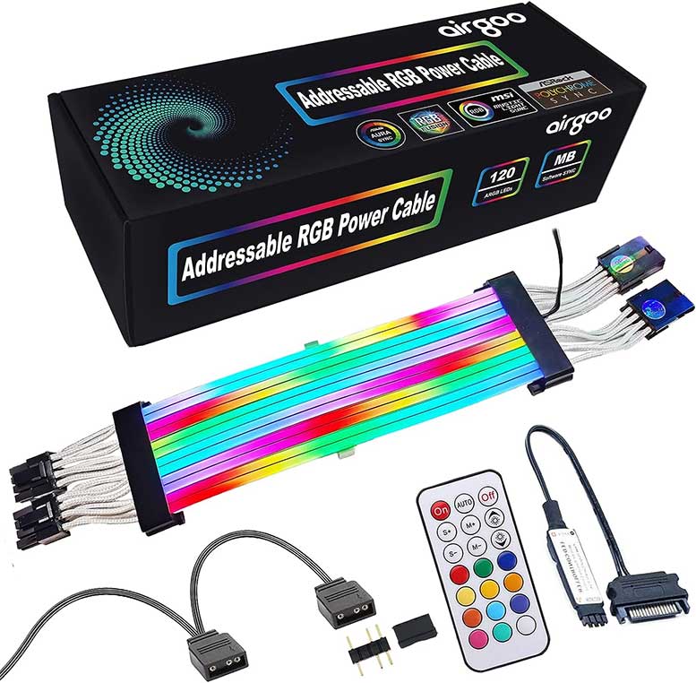 Airgoo Diffused Addressable RGB GPU Cable Extension Kit