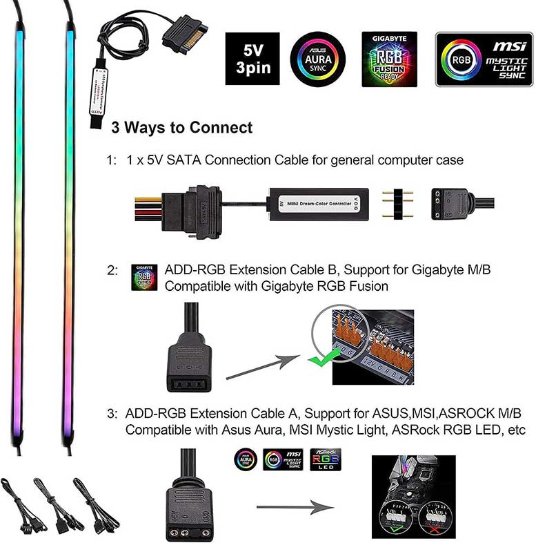 Airgoo-NEON-Addressable-RGB-PC-LED-Strip-Kit
