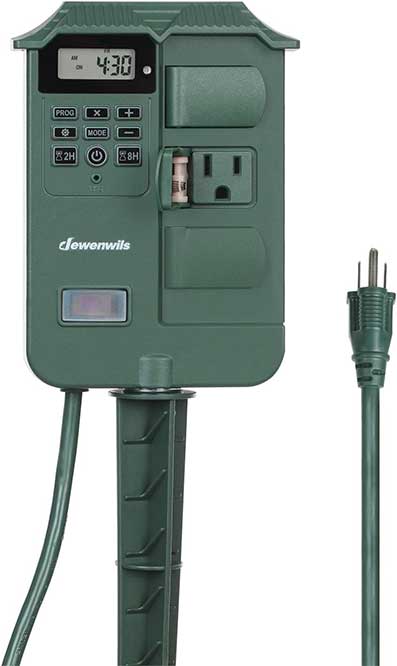 DEWENWILS Outdoor Digital Power Stake Timer