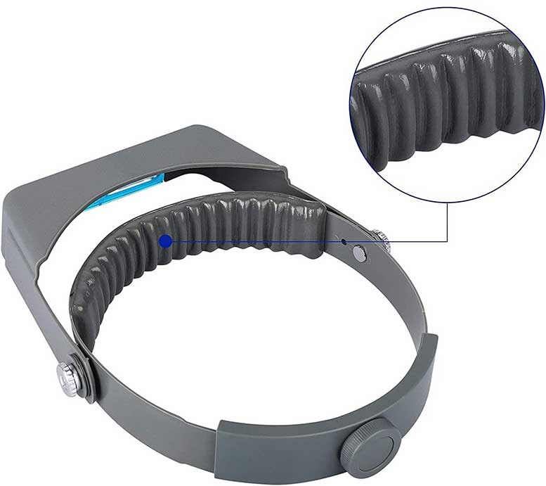 Dilzekui Headband Magnifying Glass with Light, Jordan