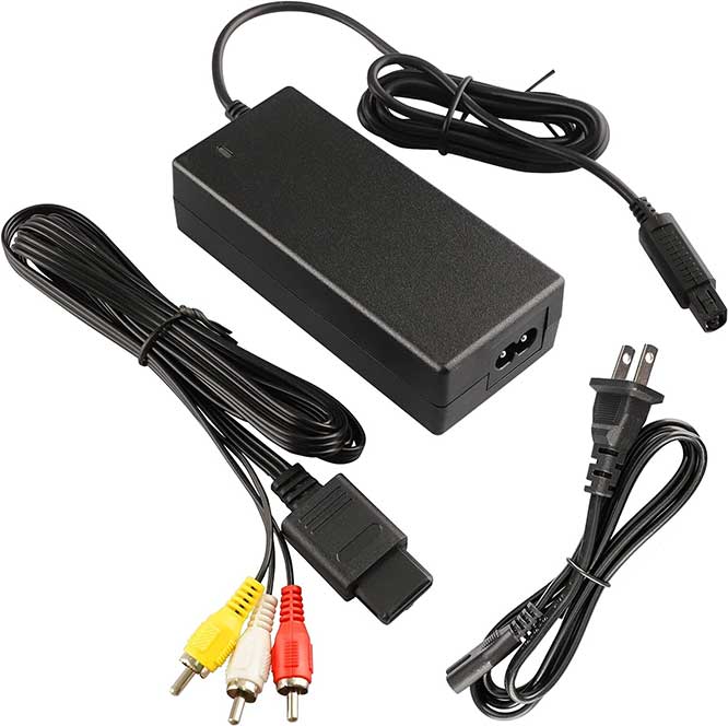 Xahpower Replacement GameCube AC Adapter and AV Cables Bundle