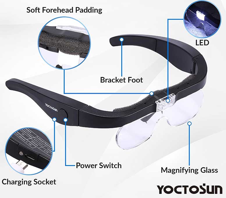 YOCTOSUN-Rechargeable-Magnifier-Glasses