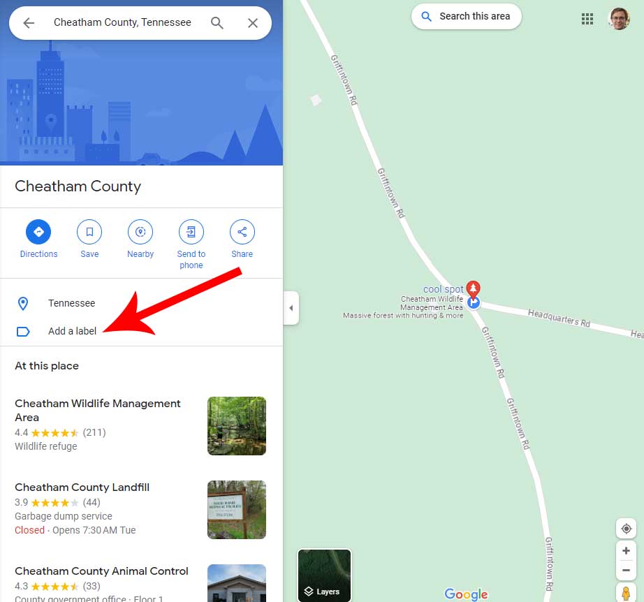 how to add work label on google maps