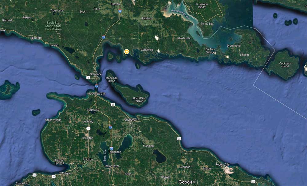 google maps satellite view great lakes