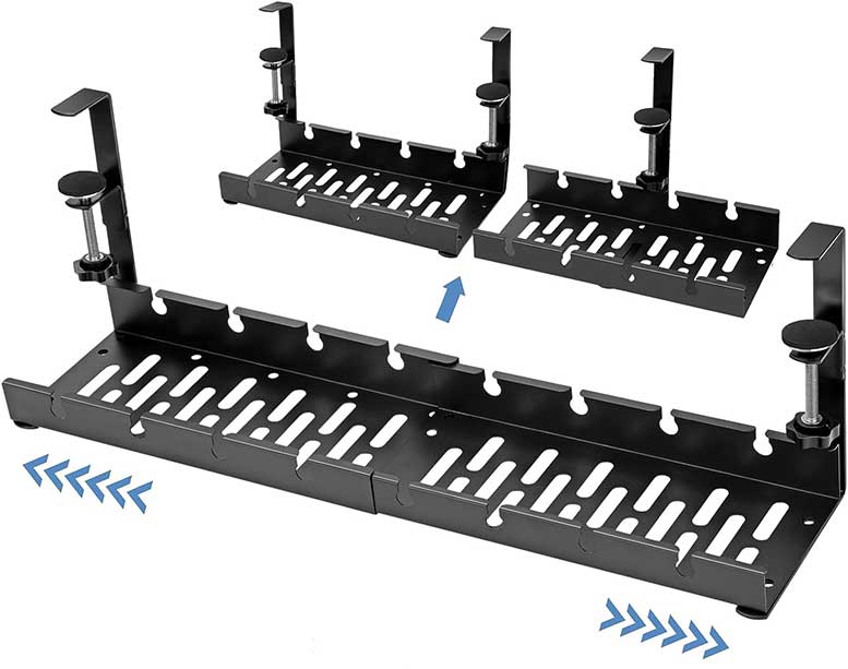 Yecaye under Desk Cable Management Tray - Clamps Install under Table W