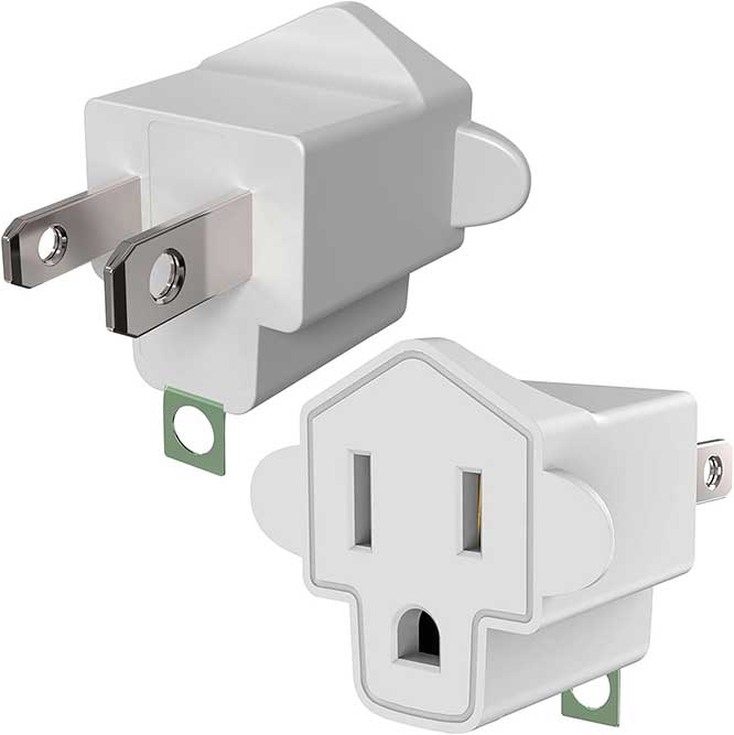 JACKYLED 2 to 3 Prong Outlet Adapter