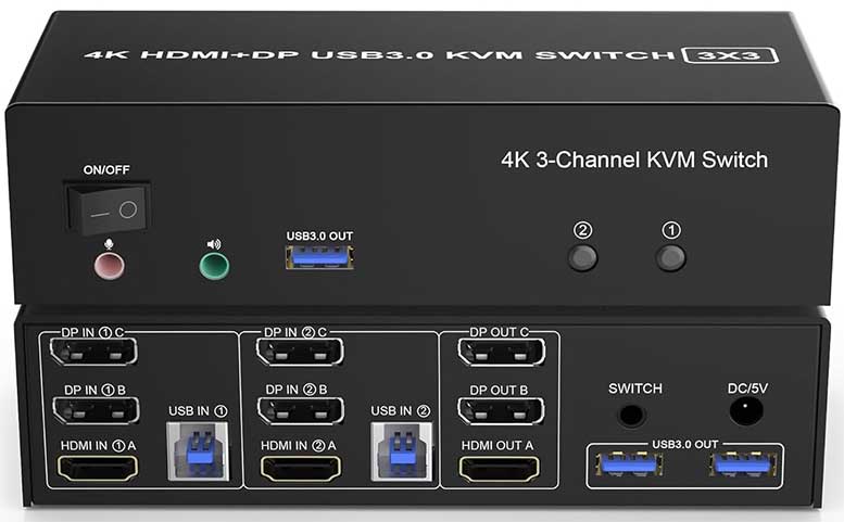 Yeemie Pro Triple Monitor KVM Switch