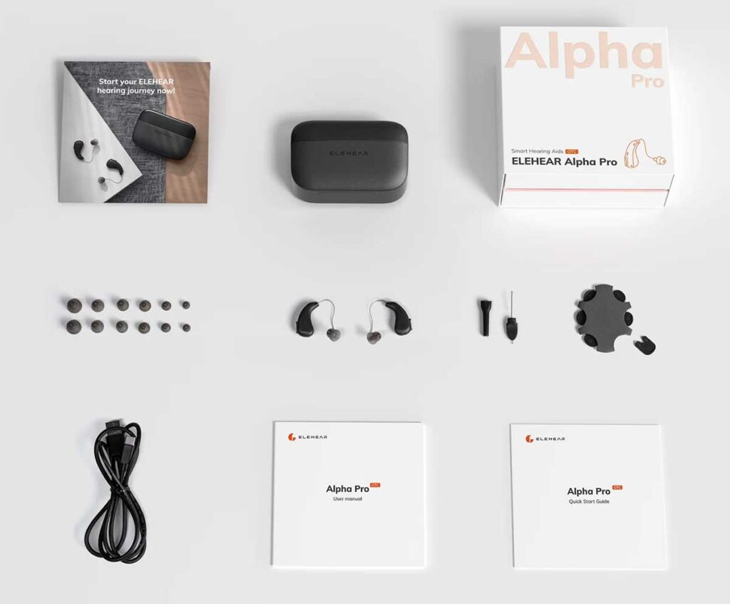 elehear-alpha-pro-box contents