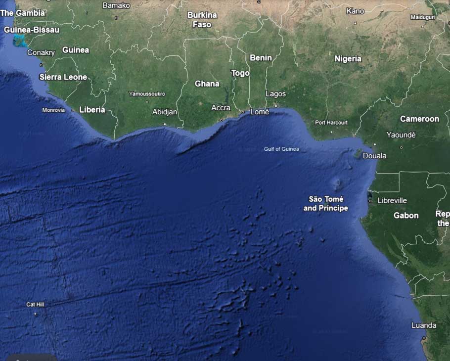 google earth east atlantic near africa