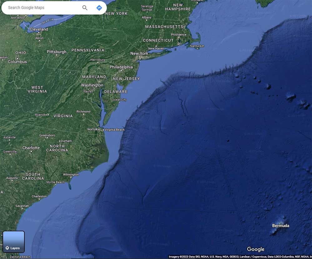 google maps atlantic ocean shelf