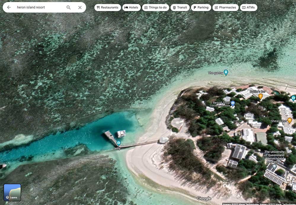 google maps heron island ocean view